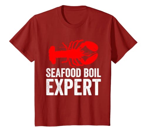 Seafood Boil Expert T-Shirt, Youth, Cranberry Red, Large