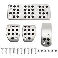 Konuooer Pedal Kit für Peugeot, Brems-Gas-Kupplungs-Fußpolstervierteiliger Pedalsatz mit Befestigungsschrauben für 207 301 307 208 2008 308 408 CC/ C3 C4/ DS3 DS4 DS6