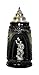 KING Grotten kufel, czarny, cyna, z pokrywką z cynku, 0,5 litra kufel do piwa