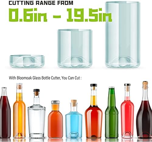 Bloomoak Professional Glass Bottle Cutter,2022 Upgraded Bottle Cutter & Glass Cutter Kit, DIY Machine Kit with Accessories for Cutting Wine, Whiskey, Beer, Champagne, Mason Jars, Round Bottles