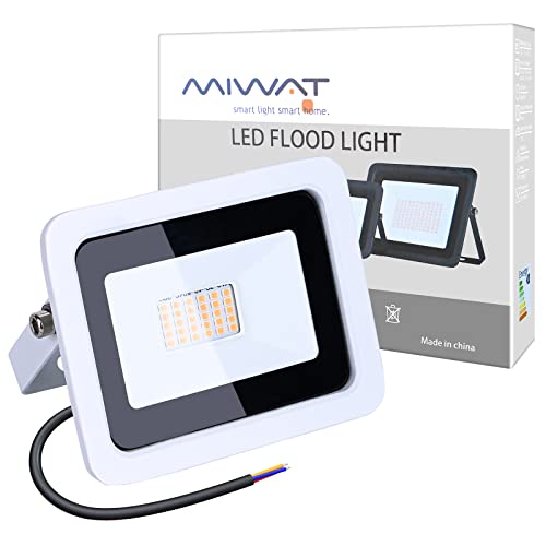 Ultra-Thin MIWAT LED Flood Light Spotlight Led Search Lamp 220V Floodlights for Outdoor Garden Street Square (Warm White-2700K, 30W)
