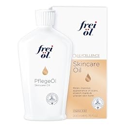 frei öl skincare oil – fast absorbing, softens and smooths – against scars, stretch marks and pigment spots with vitamin A & vitamin E oil, microbiome-friendly and vegan, 200 ml / 6.76 Fl Oz