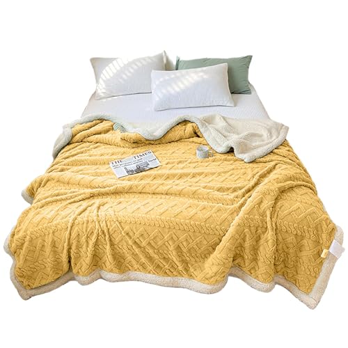 Coperta calda in finto cashmere, morbida e spessa, per campeggio, viaggi, sedie, divani, letti