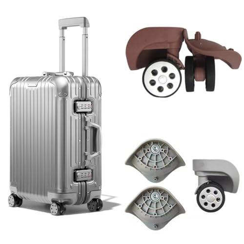 Double Row Luggage Wheels Trolley Case Luggage Wheels Suitcase Replacement Travel Suitcase Part for Most Suitcases, Rose Gold3