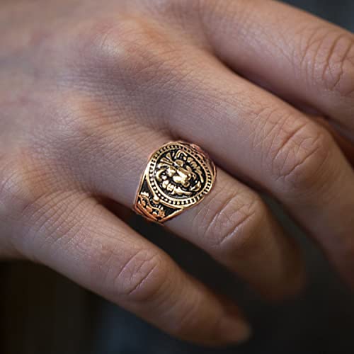 Dorunmo Engraved Men's Ring Animal Cameo Ring Customised Ring For Father, Father's Day Gift, Father's Day Ring, Lion Cameo Sterling Silver Ring Loin Ring #TOP2