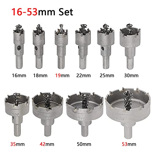 Juego de 10 brocas de corona de aleación 16-53 mm para metal miniatura 2