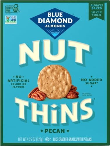 Image of Blue Diamond Almonds, Nut-Thins Gluten Free Cracker Crisps, Pecan, 4.25 Ounce (Pack of 6)
