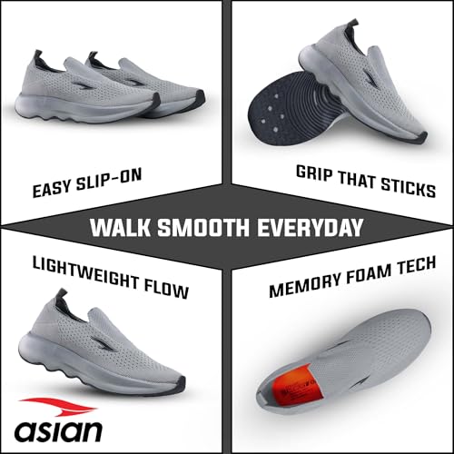 Image of ASIAN Men Wind PRO-08 Casual Wear and Walking Shoes Without Laces for Men & Boys with Upper Mesh Fabric - Lightweight, Comfortable, Breathable, and Perfect for Walking and Daily Use