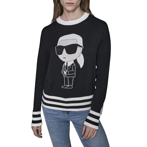 KARL LAGERFELD Paris Women's Sweater, Black, X-Large