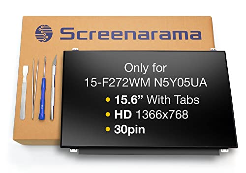 SCREENARAMA New Screen Replacement for HP 15-F272WM N5Y05UA, HD 1366x768, Matte, LCD LED Display with Tools