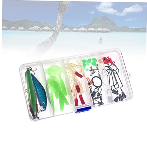 INOOMP 52 Pçs Conjuntos De Caixa Conjunto De Equipamentos De Pesca Iscas De Água Doce Conjunto De Is