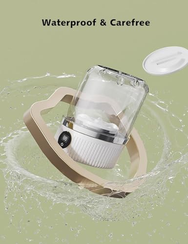 Image of Mini Portable Washing Machine, Rechargeable Cordless Underwear Washing Machine, Automatic Portable Washing Machines for Apartments, Dorm, RV, Travel & Camping (White)