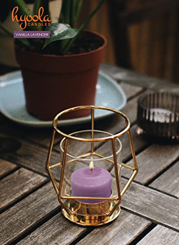 Image of HYOOLA Scented Votive Candles - Vanilla Lavender Votive Candles -12 Hour Burn Time - 9 Pack - European Made