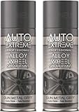 HitlineUK 2 x 400ml Alloy Wheel Grey Spray Paint | Premium Wheel Paint | Corrosion Resistant | Restore & Refurbish | Ideal for Alloy Wheels