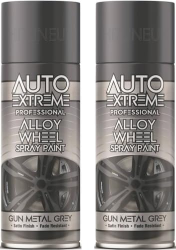 HitlineUK 2 x 400ml Alloy Wheel Grey Spray Paint | Premium Wheel Paint | Corrosion Resistant | Restore & Refurbish | Ideal for Alloy Wheels