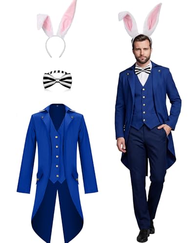 Costume lapin Halloween homme à queue-de-morue vintage et finitions steampunk