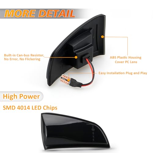 Clignotants dynamiques LED finition teintée pour rétroviseurs Volvo