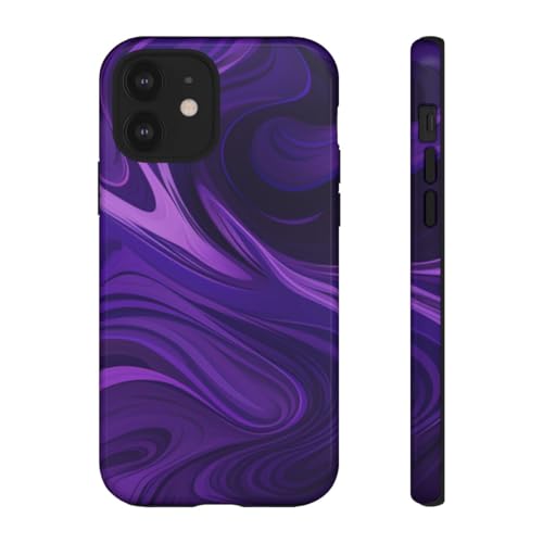 Coque rigide iPhone 12 motif vague violet évite les rayures