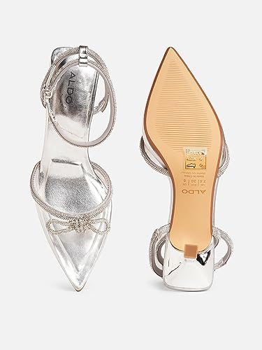 Image of Aldo Papiona042 Silver Women Textile Heels Sandal