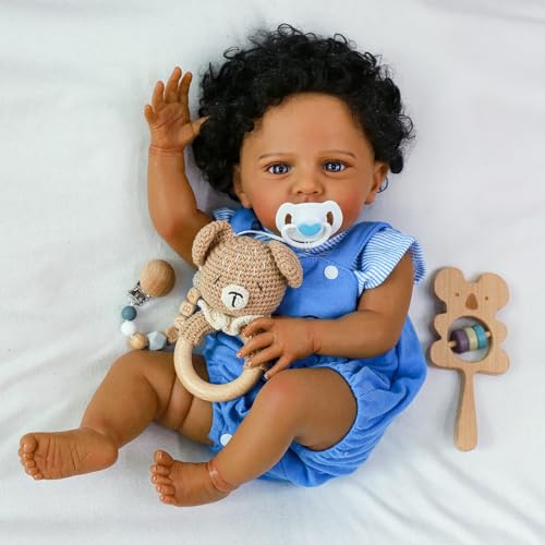 Muñeco Reborn Bebé Negro Realista 20 Pulgadas miniatura 2