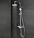 Produktbild SCHÜTTE AQUASTAR Duschset Regendusche mit Ablage, Duschsystem mit 5-fach verstellbarer Handbrause, Duschsäule mit Duschkopf, Duschset in Chrom/Weiß