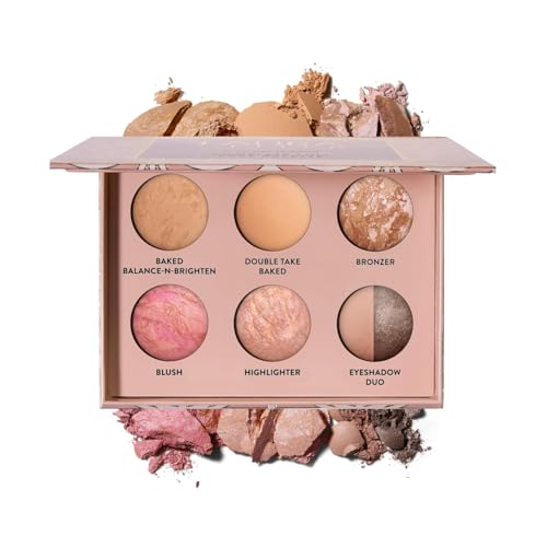 LAURA GELLER NEW YORK LAURA GELLER Baked Icons Complete Full Face Palette, Light | All-in-One Makeup Palette with Baked Foundations, Blush, Bronzer, Highlighter, Eyeshadows | Coverage for Mature Skin | Travel-Friendly