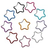 10pcs Multicolor Star Shaped Carabiner Clip, Aluminum Star Carabiner Hook Clip Keychain Spring Snap Hook Carabiner Snap Hook Holder for Carabiners Keychains Wallet Hiking Traveling Outdoor Accessories