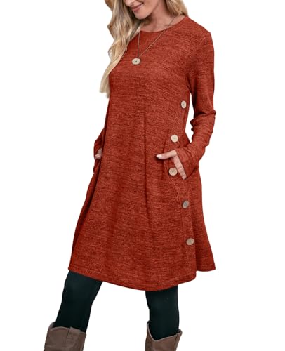 OFEEFAN Long Sleeve Dress for Women Sweater Dress Halloween Dress