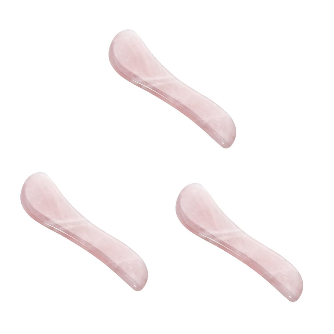 3pezzi Strumento Di Massaggio Gua Sha Quarzo Rosa Tavoletta Shape Per Trattamenti Spa e Terapia Di Agopuntura Facile Da Usare e Indolore Per Corpo e Viso