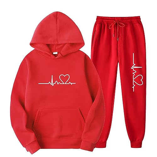 Amikadom Conjuntos de roupa para mulheres inverno outono suéter esporte ioga com capuz calças com ca