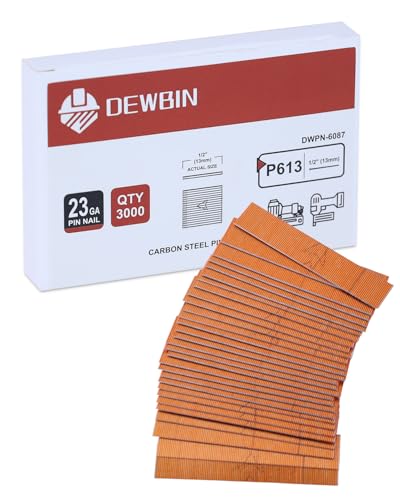 DEWBIN 23 Gauge Pin Nails, 3000 Cts 1/2-Inch Micro Headless Piner Nails, Galvanized 23 GA Pins Nails for Nail Gun for Woodworking and Trim Work