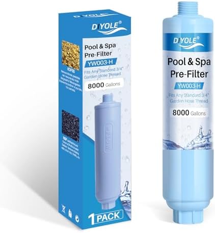 Garden Hose Filter for Filling Pool,Garden Hose Filter for Filling Hot Tub/Spa, Greatly Reduces Sediment, Chlorine, Heavy Metals and Odors, Standard 3/4" Garden Hose Thread