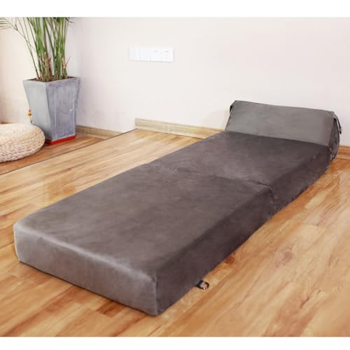 Z Bed Deluxe Futon Fold Out Sofa For Adults Kids Children Single Folding Mattress Sleepover Chair Living Room Bedroom Toddler Furniture Lightweight and Comfy (grey) 3 Z Bed Deluxe Futon Fold Out Sofa For Adults Kids Children Single Folding Mattress Sleepover Chair Living Room Bedroom Toddler Furniture Lightweight and Comfy (grey) - Image 3