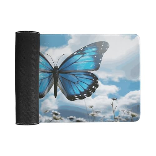 Pad Mouse Grande con Mariposas y Nubes Blanco miniatura 3