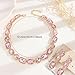 Jnncocier Fashion Green Pink Bridal Circle Crystal Necklace Earrings Set Sparkly Crystal Wedding Jewelry Set Christmas Halloween Full Rhinestone Choker Necklace for Women (Pink)