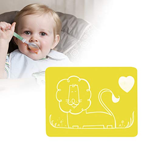 1PC Jogo americano infantil de silicone antiderrapante flexível com padrão de leão 40 x 30 cm prátic