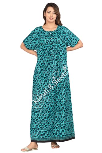 Image of Kuruti B Sheets Nighty for Women Cotton Combo (Pack of 2 Pcs) Nighty Gown Round Neck Short Sleeves Free Size