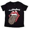 Rolling Stones The T Shirt Leopard Print Tongue Official Womens Skinny Fit Black S #3