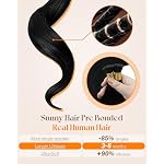 Sunny Hair 22inch 50g I Tips Hair Extensions Human Hair Easy to Maintain Itip Human Hair Extensions Black Itip Remy Extensions for Party - Image 4