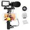 Movo V7 Vlogging Kit voor smartphones met gripinstallatie, stereomicrofoon, LED-licht en draadloze afstandsbediening – YouTube, TikTok, Vlogging apparatuur voor iPhone/Android Smartphone Video Kit