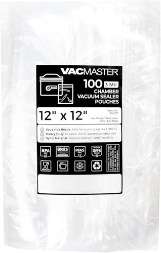 VacMaster 12×12 3 Mil Chamber Vacuum Bags 100ct BPA-Free
