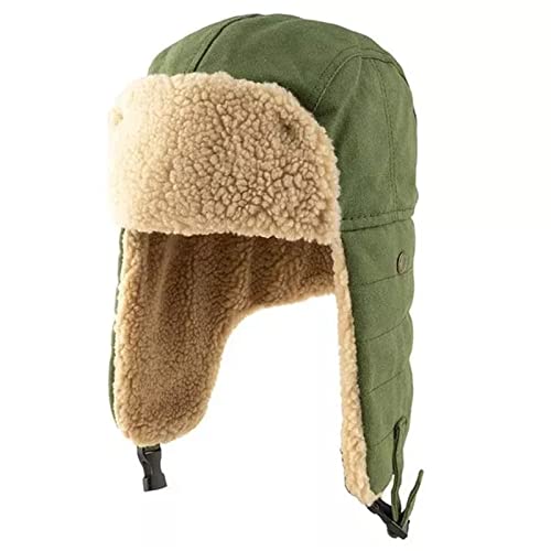 Men Winter Warm Hat Unisex Female Winter Cycling Ear Protection Winter Men's Hat Skiing Outdoor Activitie (Green One Size)?Green-One Size