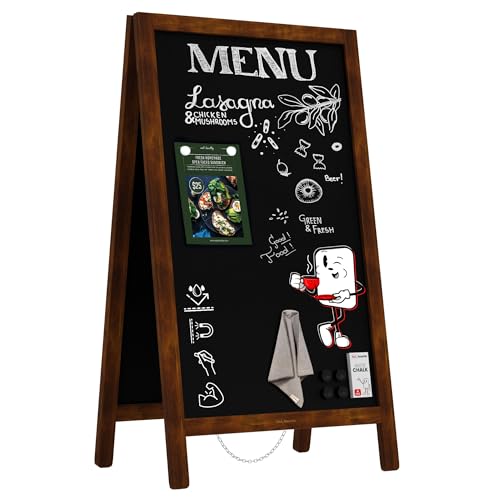 ALLboards Chevalet stop-trottoir étanche 78×44 cm cadre CLASSIC BRUN, Chevalet Publicitaire
