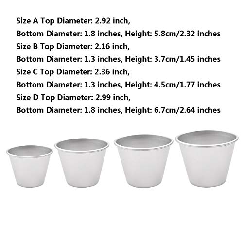 Chictry 6 Pack Nonstick Individual Molds Mini Aluminum Pudding Molds Chocolate Molten Pans Brownies Tumblers Popovers Diy Egg Tart Dessert Baking Cups Silver Size D #TOP4