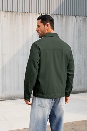Image of QTE Lightweight Jackets for Men Casual Windbreaker Stylish Light Fall Spring Golf Work Dress Business Coat