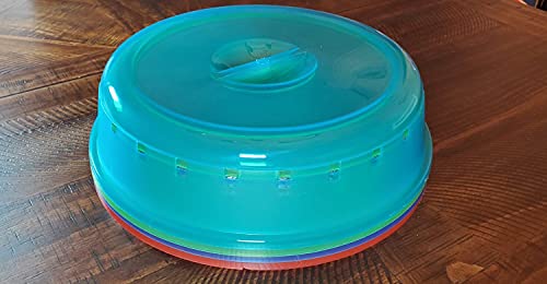 Rock 4 Pack of Microwave Plate Bowl Splatter Cover. Keep Your Microwave Clean While Heating Messy Items with Vented, Colorful Lids! (4100)