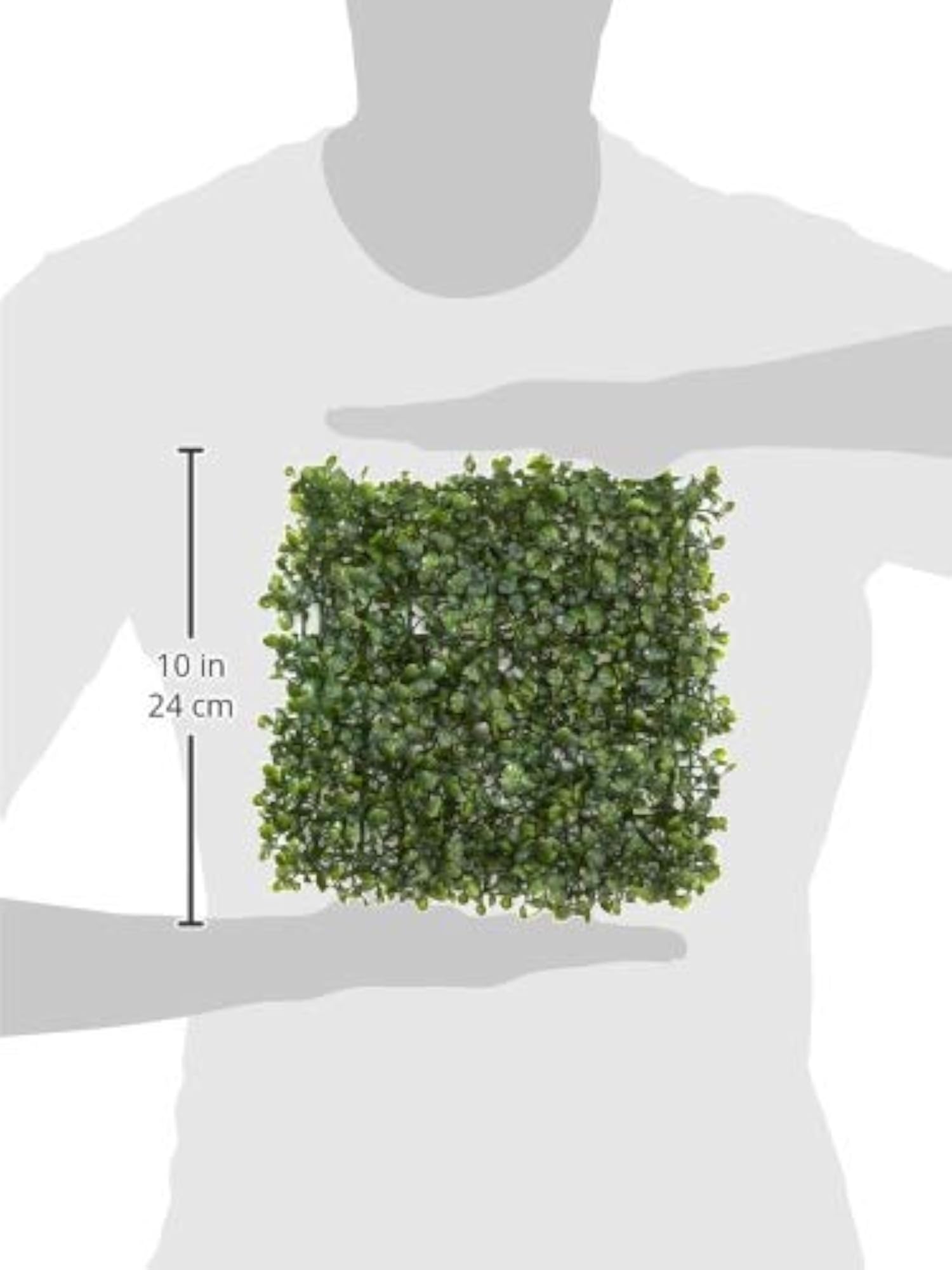 Decorative Square PVC Artificial Eucalyptus Boxwood Mat, Set of 2