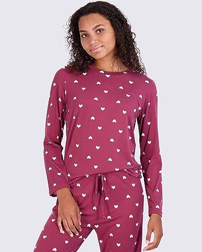 Real Essentials Women’s Long Sleeve Pajama Sets Ladies Soft Winter Fall Sleepwear Pajamas Clothes Loungewear Long Sleeve Tops Pants Bottoms Fall Warm Silky Pj Sets For Women, Set 12, S, Pack Of 2 #TOP3