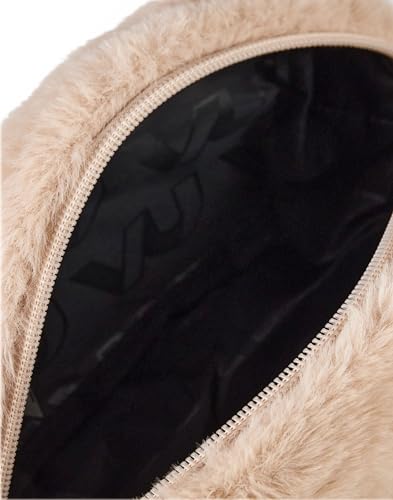 Pusheen Womens Fluffy Makeup Bag | Ladies All Over Fur with Embroidered Logo in Tan | Classic Logo Zip Cosmetic Storage Bag4