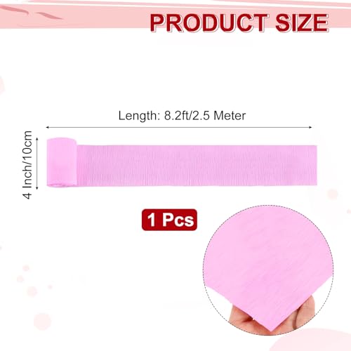 Image of MECCANIXITY Crepe Paper Roll 8.2ft Long 4 Inch Wide for Wedding Ceremony Various Large Festivals Decoration, Deep Pink